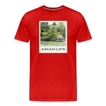 Asiatischer Gartensee Zen - Männer Premium Bio T-Shirt - Rot - Vorne - Damien (186cm)