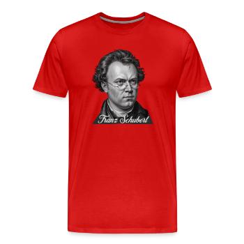 Portrait du compositeur Franz Schubert - T-shirt bio Premium Homme - rouge - Devant - Damien (186cm)
