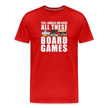 Brettspiele lustiger Spruch - Männer Premium Bio T-Shirt - Rot - Vorne - Damien (186cm)
