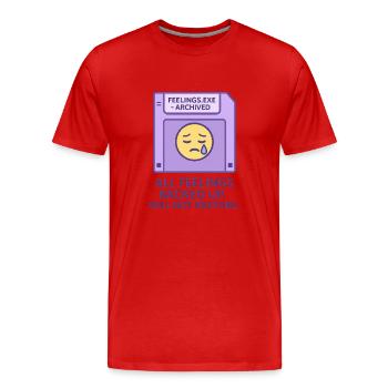 Feel the Tears Pattern English - Men's Premium Organic T-Shirt - red - Front - Damien (186cm)
