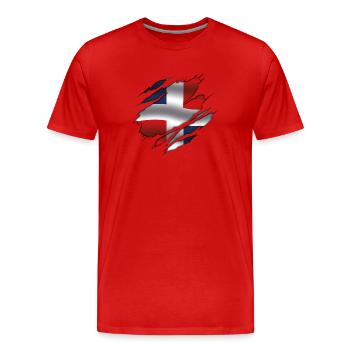 Drapeau de la République dominicaine - République dominicaine - T-shirt bio Premium Homme - rouge - Devant - Damien (186cm)