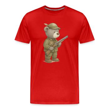 Lord Petzi Hunter - Men's Premium Organic T-Shirt - red - Front - Damien (186cm)