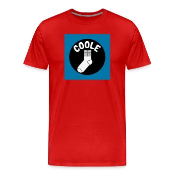 Chaussettes cool et dicton drôle - T-shirt bio Premium Homme - rouge - Devant - Damien (186cm)