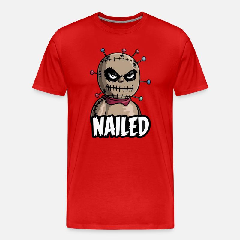 Voodoo Puppe - Männer Premium Bio T-Shirt - Rot