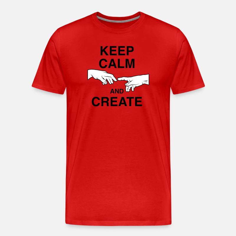 Keep calm and create - Männer Premium Bio T-Shirt - Rot