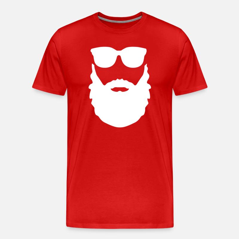 beard sunglasses - Männer Premium Bio T-Shirt - Rot