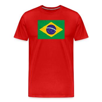 Drapeau du Brésil - T-shirt bio Premium Homme - rouge - Devant - Damien (186cm)