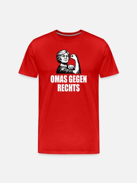 Omas gegen rechts - Männer Premium Bio T-Shirt - Rot