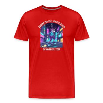 Zukunftseinhorn - Männer Premium Bio T-Shirt - Rot - Vorne - Damien (186cm)