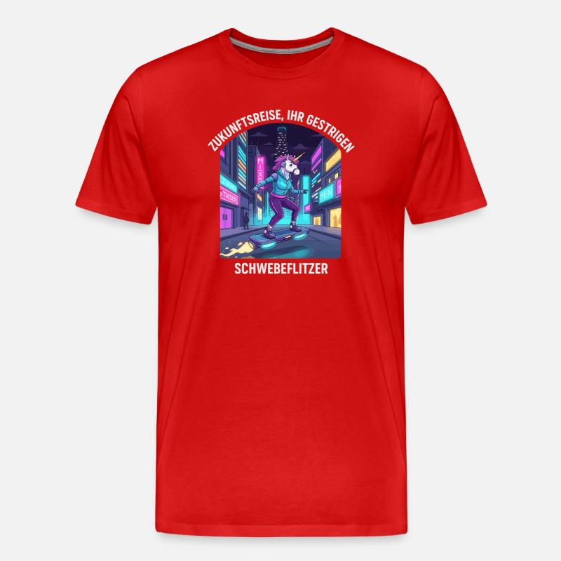 Zukunftseinhorn - Männer Premium Bio T-Shirt - Rot