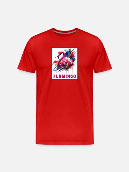 Graffiti Flamingo Explosion - Men's Premium Organic T-Shirt - red