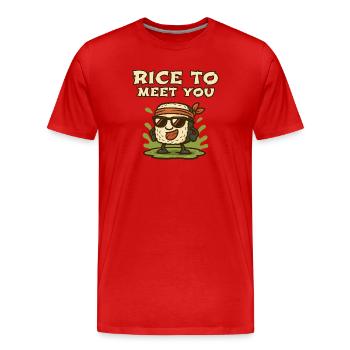 Riz pour te rencontrer Riz de dessins animés - T-shirt bio Premium Homme - rouge - Devant - Damien (186cm)