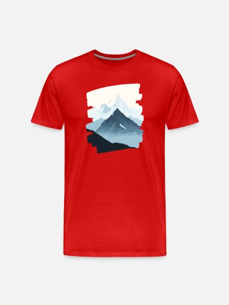 Mountains Climbing Climbers Hiking - Men's Premium Organic T-Shirt - red