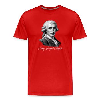 Franz Joseph Haydn - Portrait du compositeur - T-shirt bio Premium Homme - rouge - Devant - Damien (186cm)