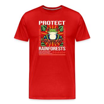Protect Rainforests-Environmental Awareness - Men's Premium Organic T-Shirt - red - Front - Damien (186cm)