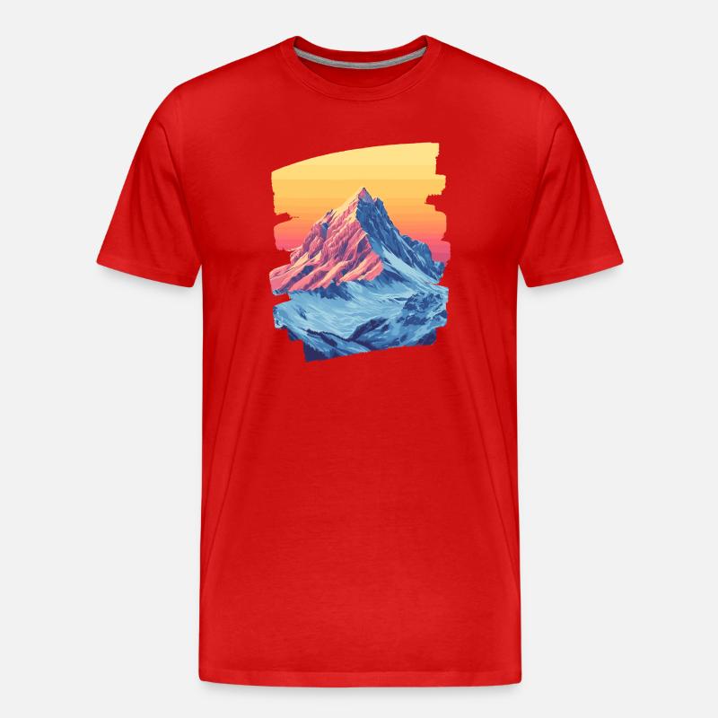 Berge Klettern Kletterer Wandern - Männer Premium Bio T-Shirt - Rot