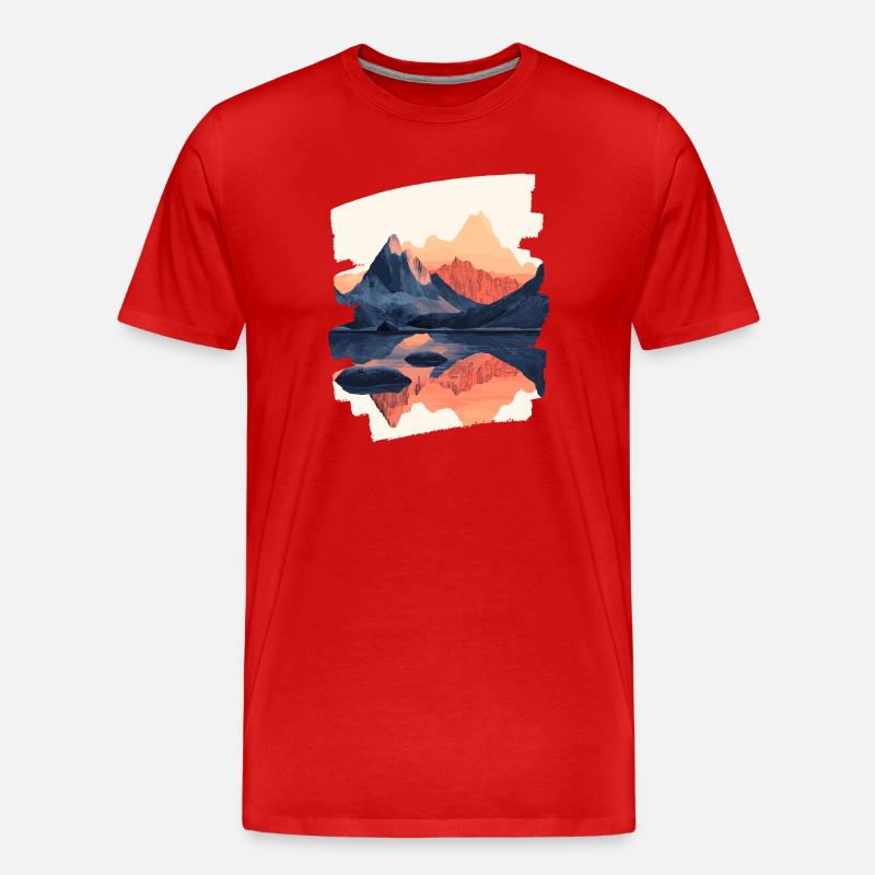 Berge Klettern Kletterer Wandern - Männer Premium Bio T-Shirt - Rot