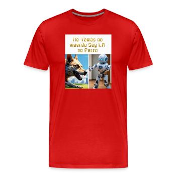 Ami I.A - Männer Premium Bio T-Shirt - Rot - Vorne - Damien (186cm)