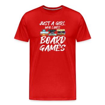Juste une fille qui adore les jeux de société - Jeu de société - T-shirt bio Premium Homme - rouge - Devant - Damien (186cm)