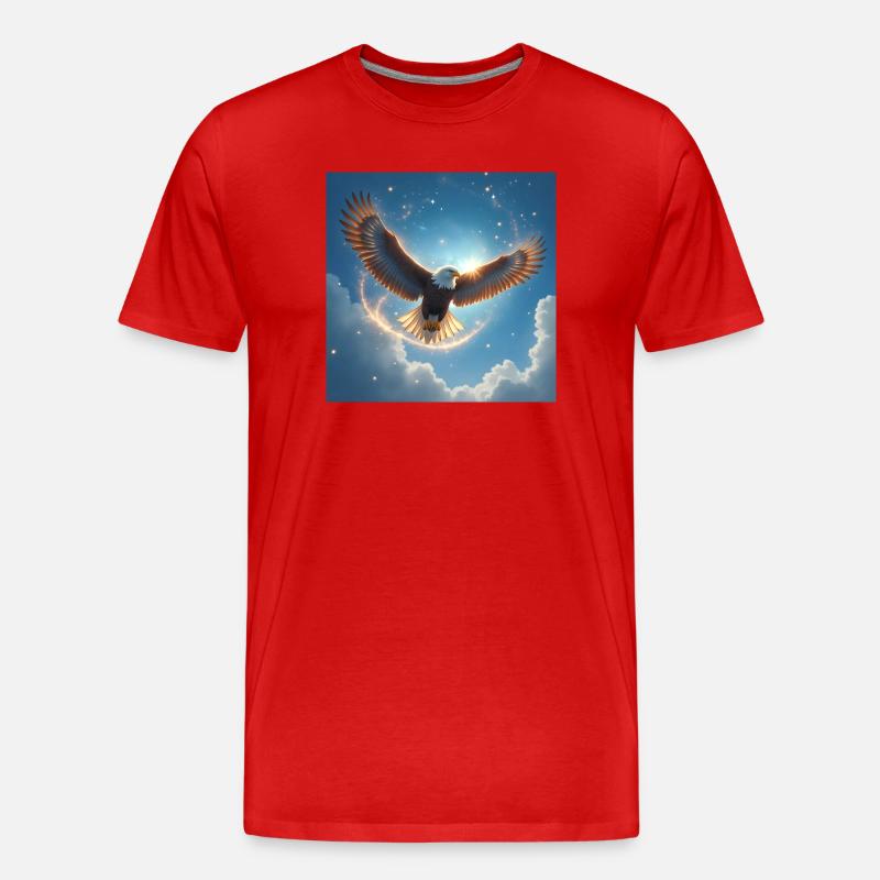 Krafttier Adler am Himmel - Männer Premium Bio T-Shirt - Rot