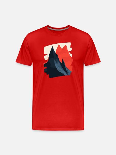 Mountains Climbing Climbers Hiking - Men's Premium Organic T-Shirt - red