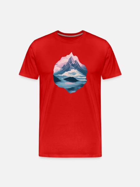 Berge Klettern Kletterer Wandern - Männer Premium Bio T-Shirt - Rot