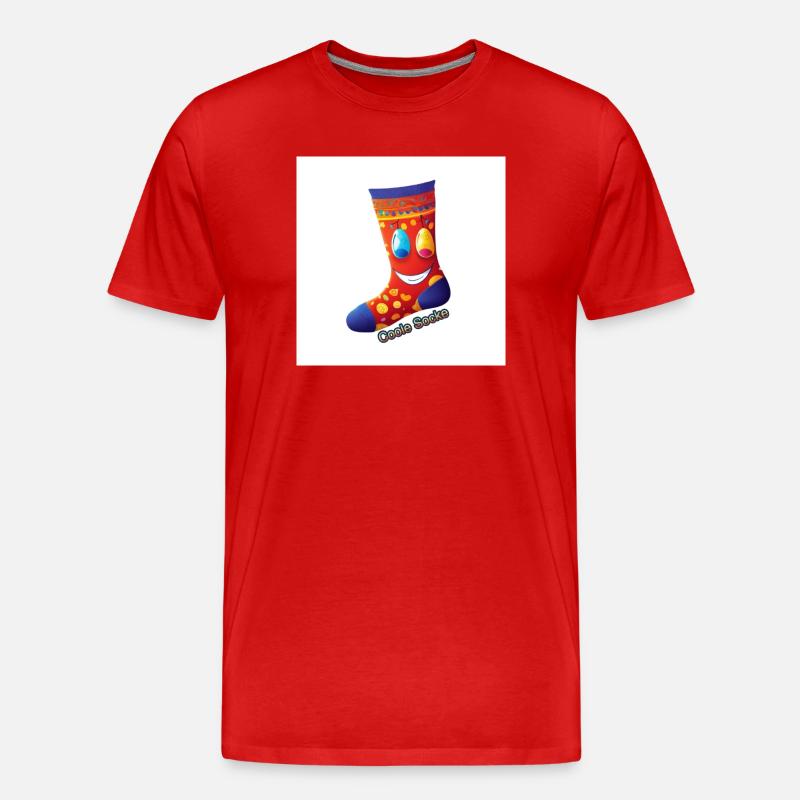 Chaussette Oole | Un design joyeux avec le sourire - T-shirt bio Premium Homme - rouge