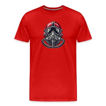 Conception du casque de pilote - T-shirt bio Premium Homme - rouge - Devant - Damien (186cm)
