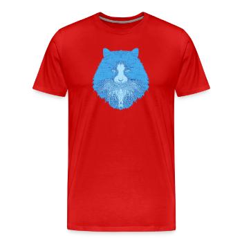 Katzenkopf, langhaarig, closing - Männer Premium Bio T-Shirt - Rot - Vorne - Damien (186cm)