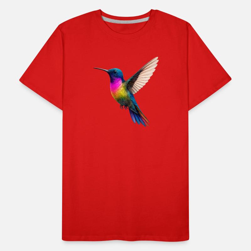 Lebendiges Regenbogen-Kolibri-Design Männer Premium Bio T-Shirt