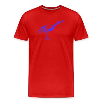 Époque numérique moderne de la cigogne : cubisme géométrique - T-shirt bio Premium Homme - rouge - Devant - Damien (186cm)