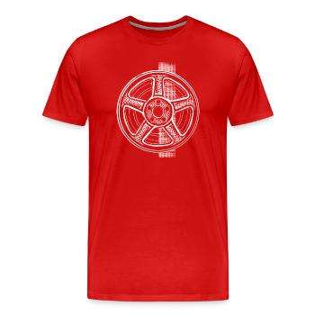 Dessin technique Jante dans le style Sketch - T-shirt bio Premium Homme - rouge - Devant - Damien (186cm)