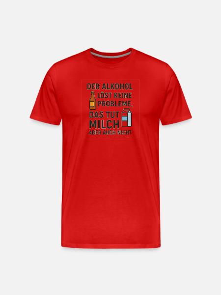 Alcohol does not solve any problems - Men's Premium Organic T-Shirt - red