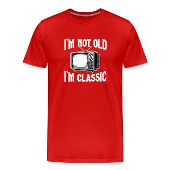 I’m Not Old – I’m Classic Retro-TV Television - Männer Premium Bio T-Shirt - Rot - Vorne - Damien (186cm)
