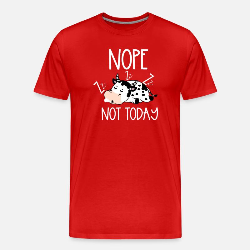 Nope not today cow - Männer Premium Bio T-Shirt - Rot