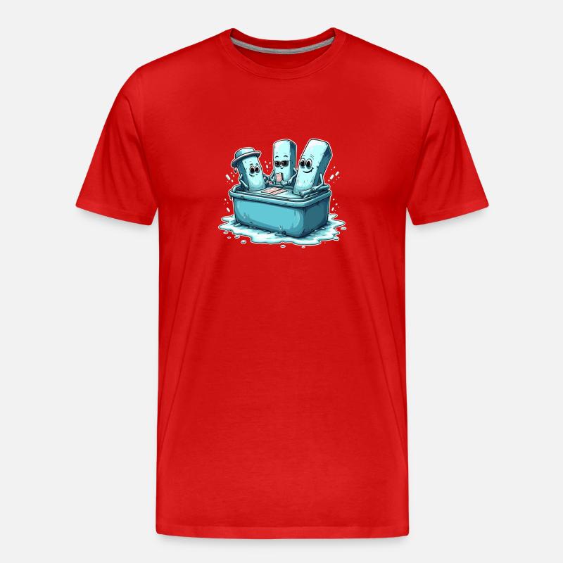 Icecube Lolly Pool Party Design - Männer Premium Bio T-Shirt - Rot