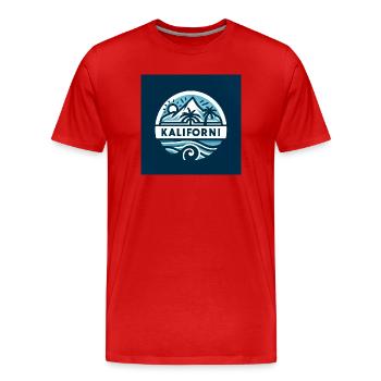 See Thun Bern T-shirt Berge Kaliforni Niesen - Männer Premium Bio T-Shirt - Rot - Vorne - Damien (186cm)