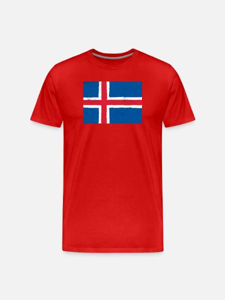 Flag of Iceland - Men's Premium Organic T-Shirt - red