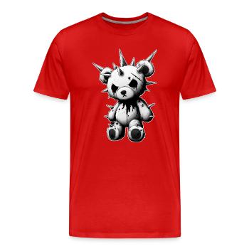 Spiked Teddy Gothic - Men's Premium Organic T-Shirt - red - Front - Damien (186cm)
