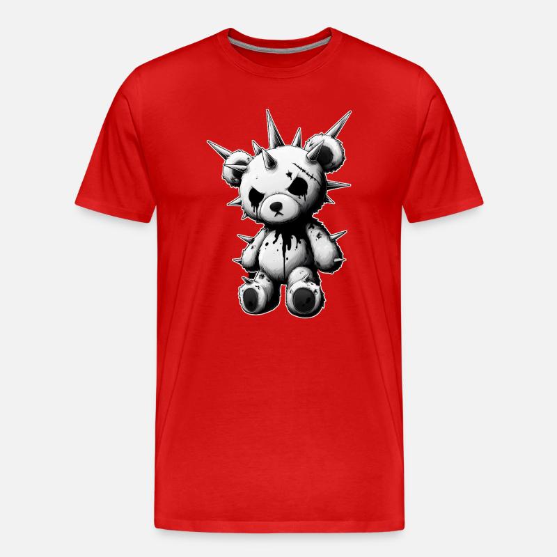 Stachelteddy Gothic - Männer Premium Bio T-Shirt - Rot