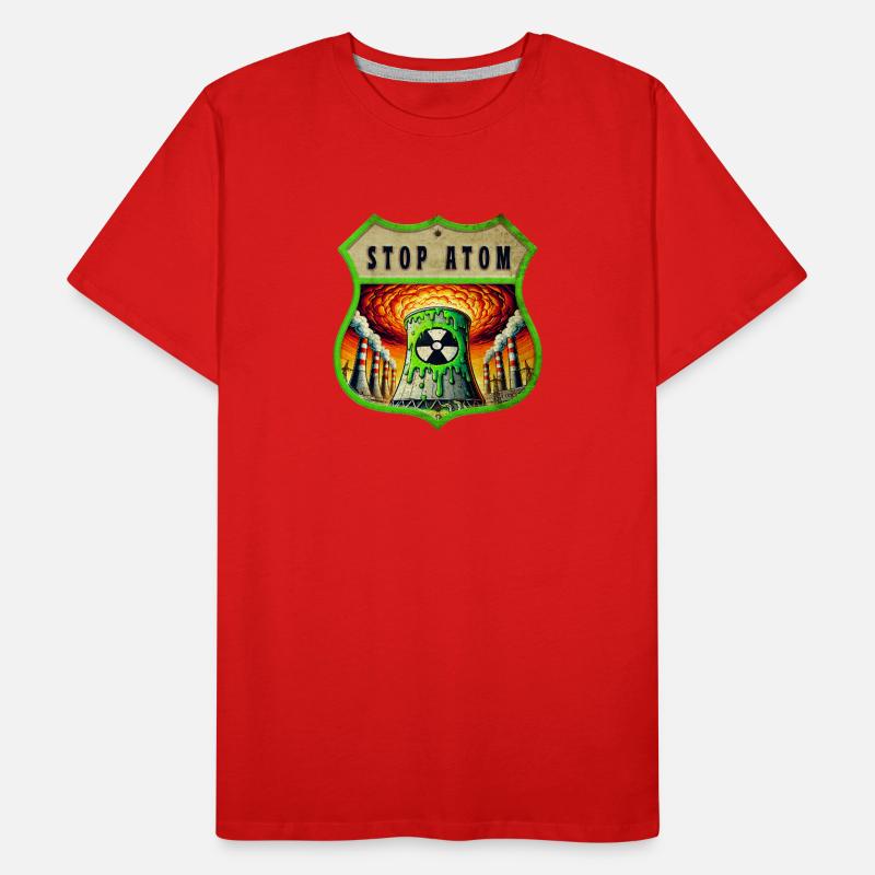 Stop Atom Wappen Design Männer Premium Bio T-Shirt