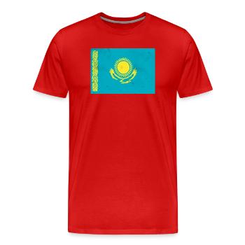 Flag of Kazakhstan - Men's Premium Organic T-Shirt - red - Front - Damien (186cm)