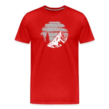 Alpine Ridge Monochrom - Männer Premium Bio T-Shirt - Rot - Vorne - Damien (186cm)