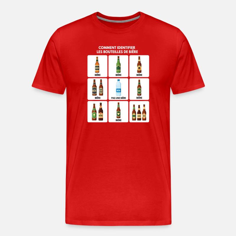 Bier-Identifizierungs-Guide - Männer Premium Bio T-Shirt - Rot
