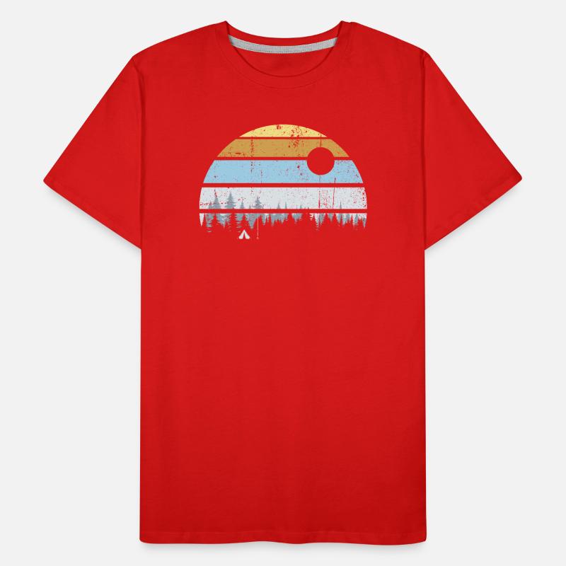 Scène de coucher de soleil dans la forêt sereine T-shirt bio Premium Homme