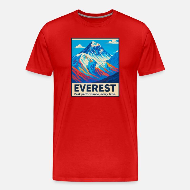 Everest – Peak Performance - Männer Premium Bio T-Shirt - Rot
