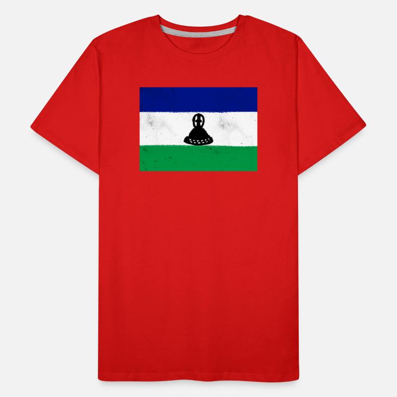 Drapeau du Lesotho T-shirt bio Premium Homme