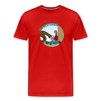 Alpaka-Traum - Männer Premium Bio T-Shirt - Rot - Vorne - Damien (186cm)