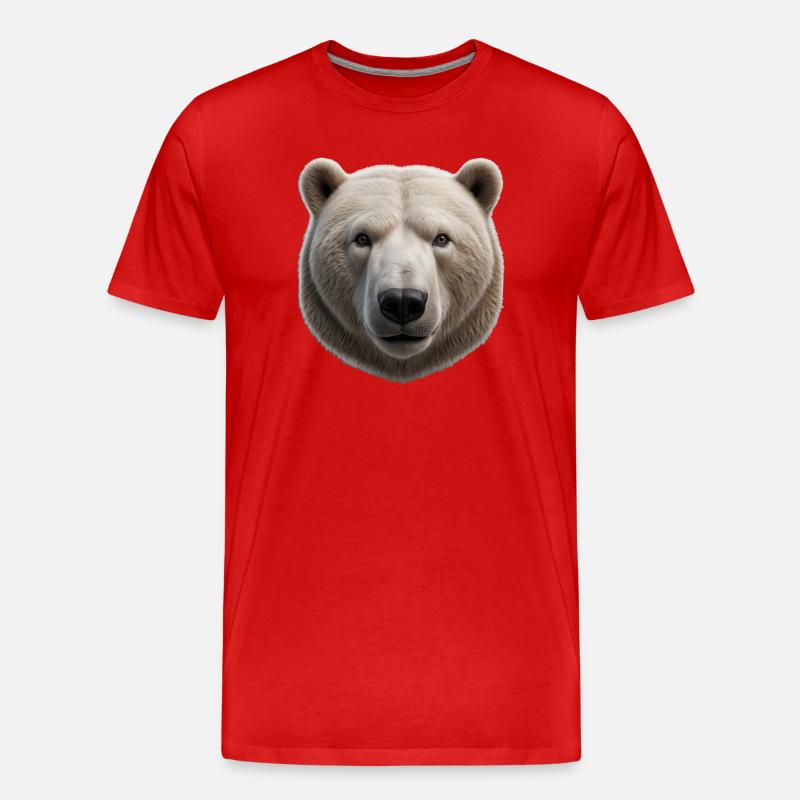 Majestätisches Eisbärengesicht Design - Männer Premium Bio T-Shirt - Rot