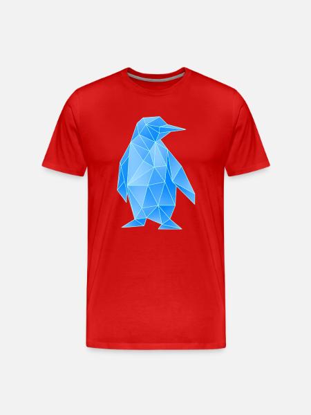Diamond Penguin Geometric Design - Men's Premium Organic T-Shirt - red